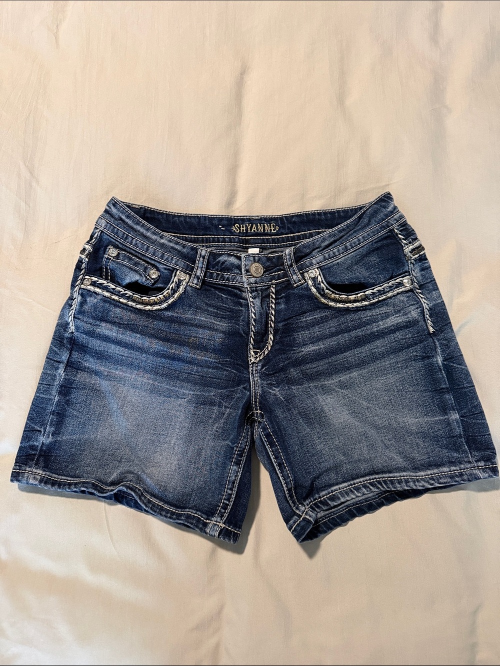 Shyanne Women's Faded Indigo Denim Shorts